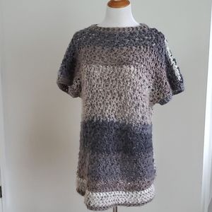 Handmade Crochet Earth Tone Boxy Chunky Sweater M/L